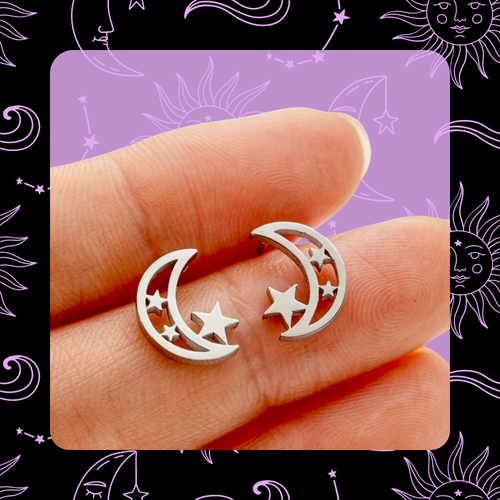 Celestial Crescent Studs